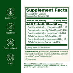 Flora probiotic bottle highlights 17 billion CFU for robust microbial support.