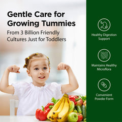 Flora toddler probiotic being stirred into juice for convenient dosing