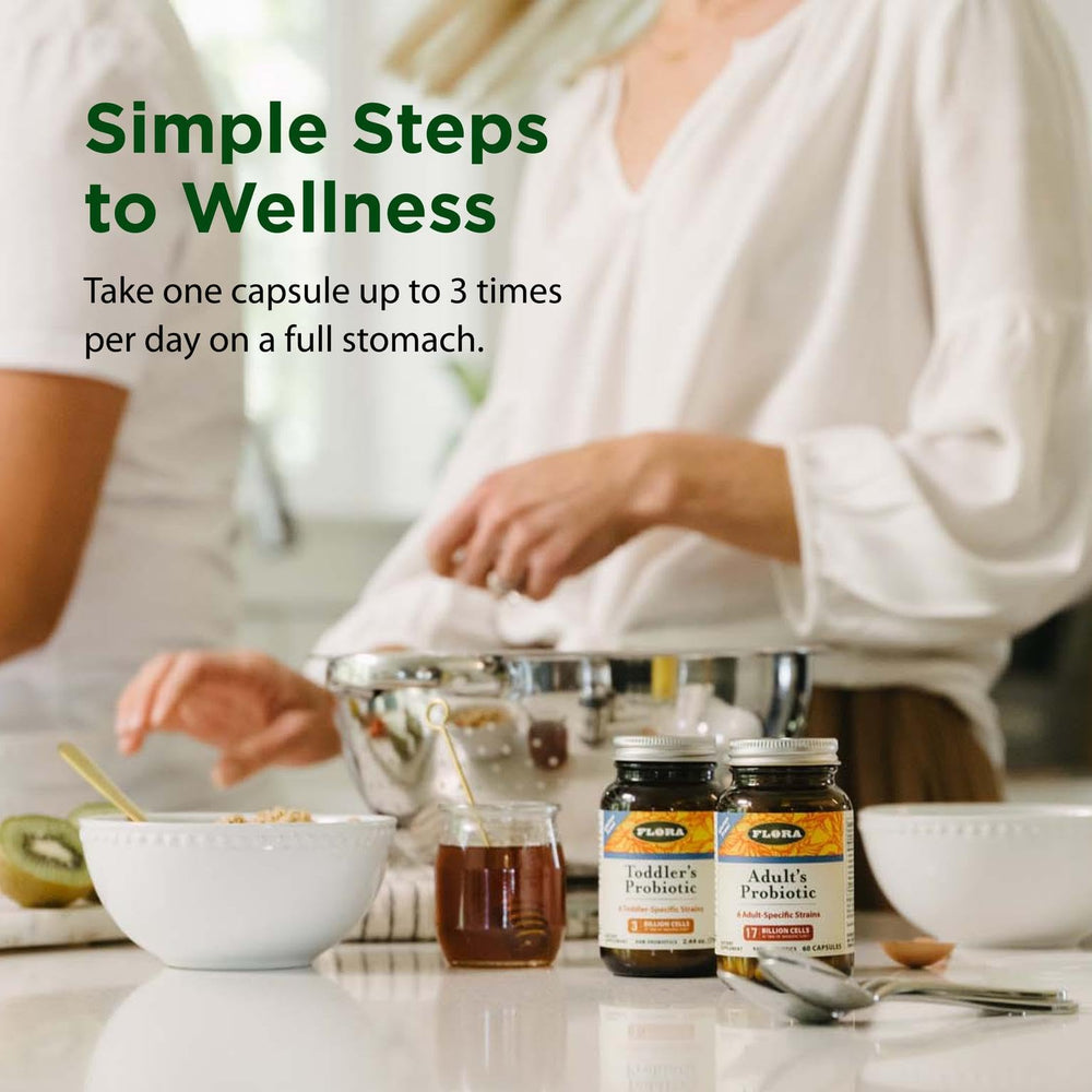 Flora travel-friendly probiotic pack ready for vacations and business trips.