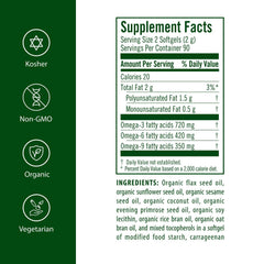 Flora Udo's Oil 3-6-9 capsules ready for convenient omega-3 and omega-6 intake.