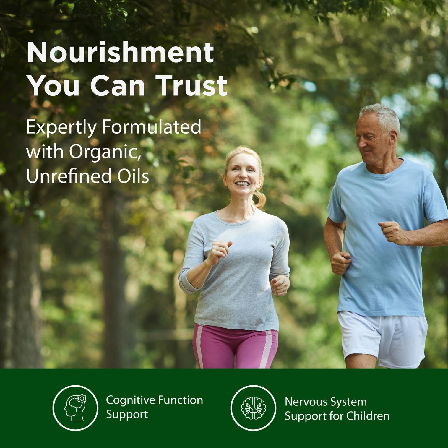 Flora Udo's Oil DHA label close-up emphasizing organic and kosher ingredients