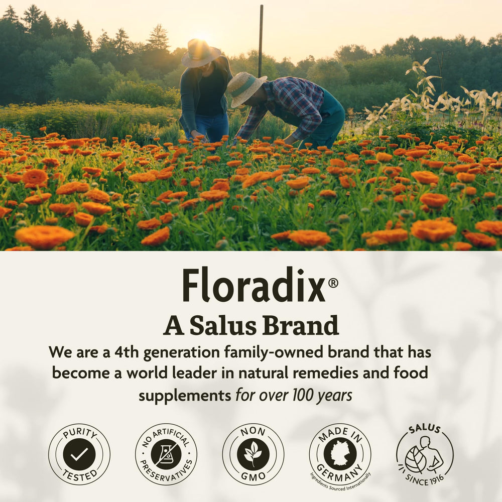 Floradix Calcium Liquid Germany-made seal shown on packaging