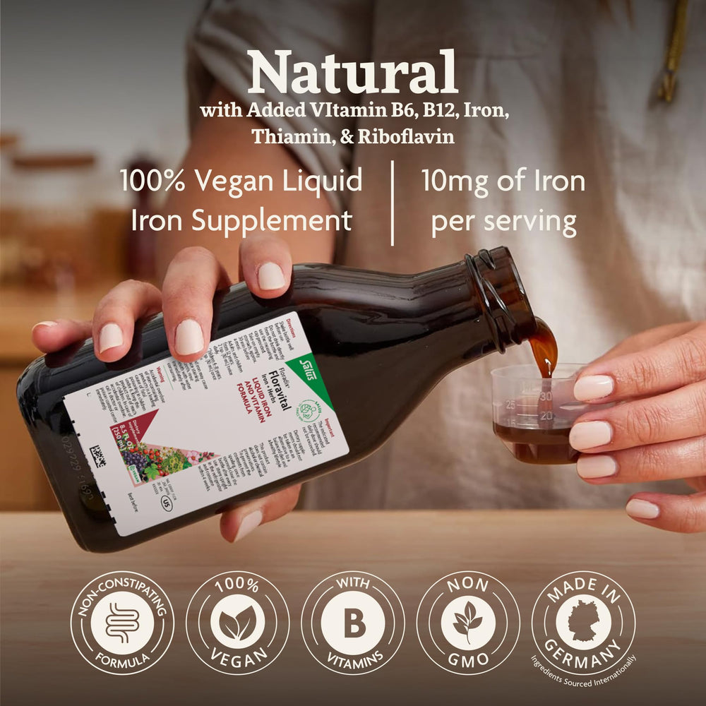 Floravital bottle suggests gentle absorption with herbal blend.