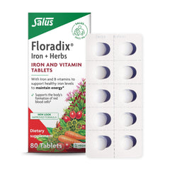 Floradix iron tablets bottle front for daily energy support