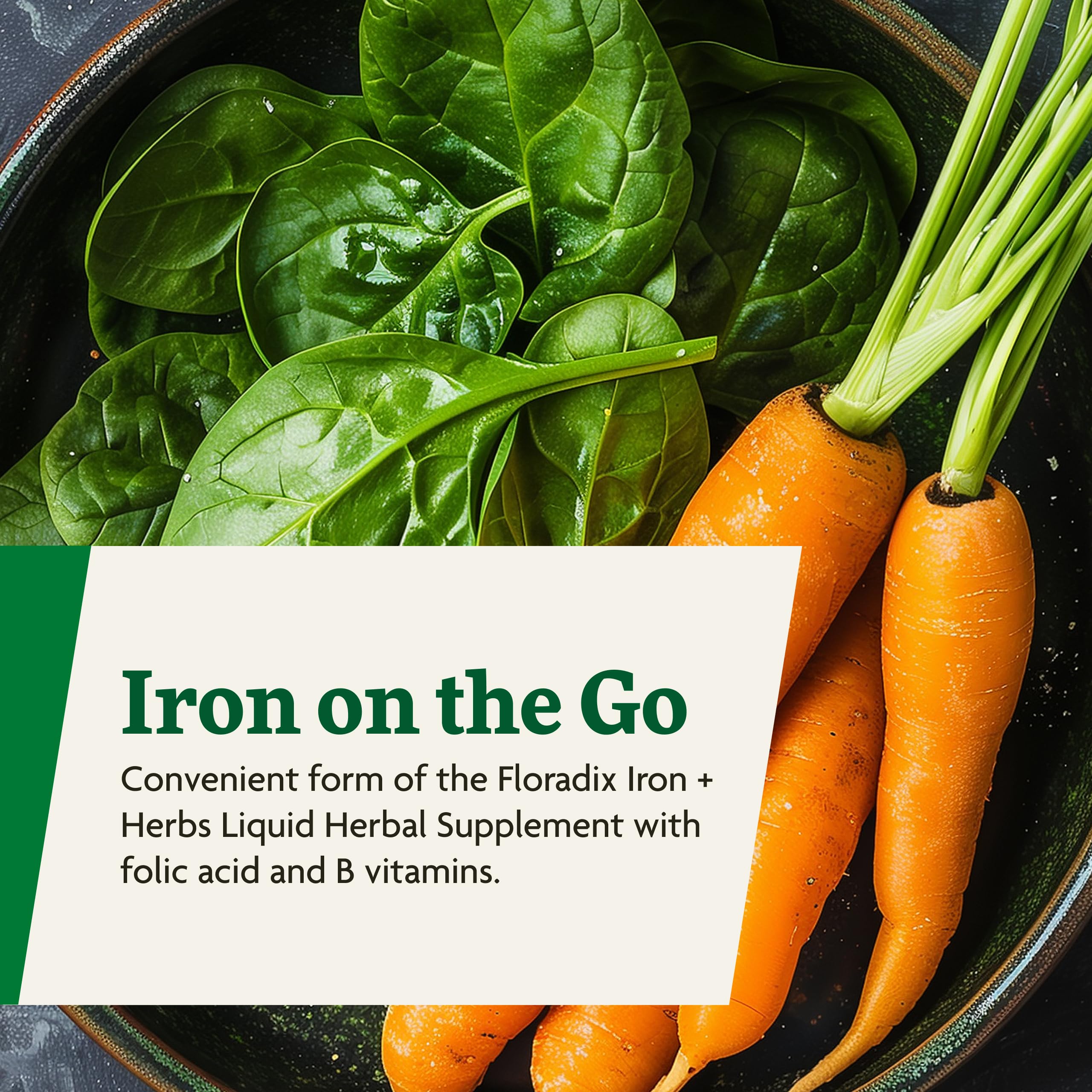 Floradix label reveals non-GMO and alcohol-free formulation.