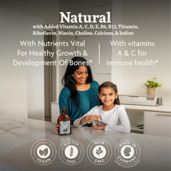 Floradix Kinder Love ingredients label showcases vitamins A, C, D, E and minerals
