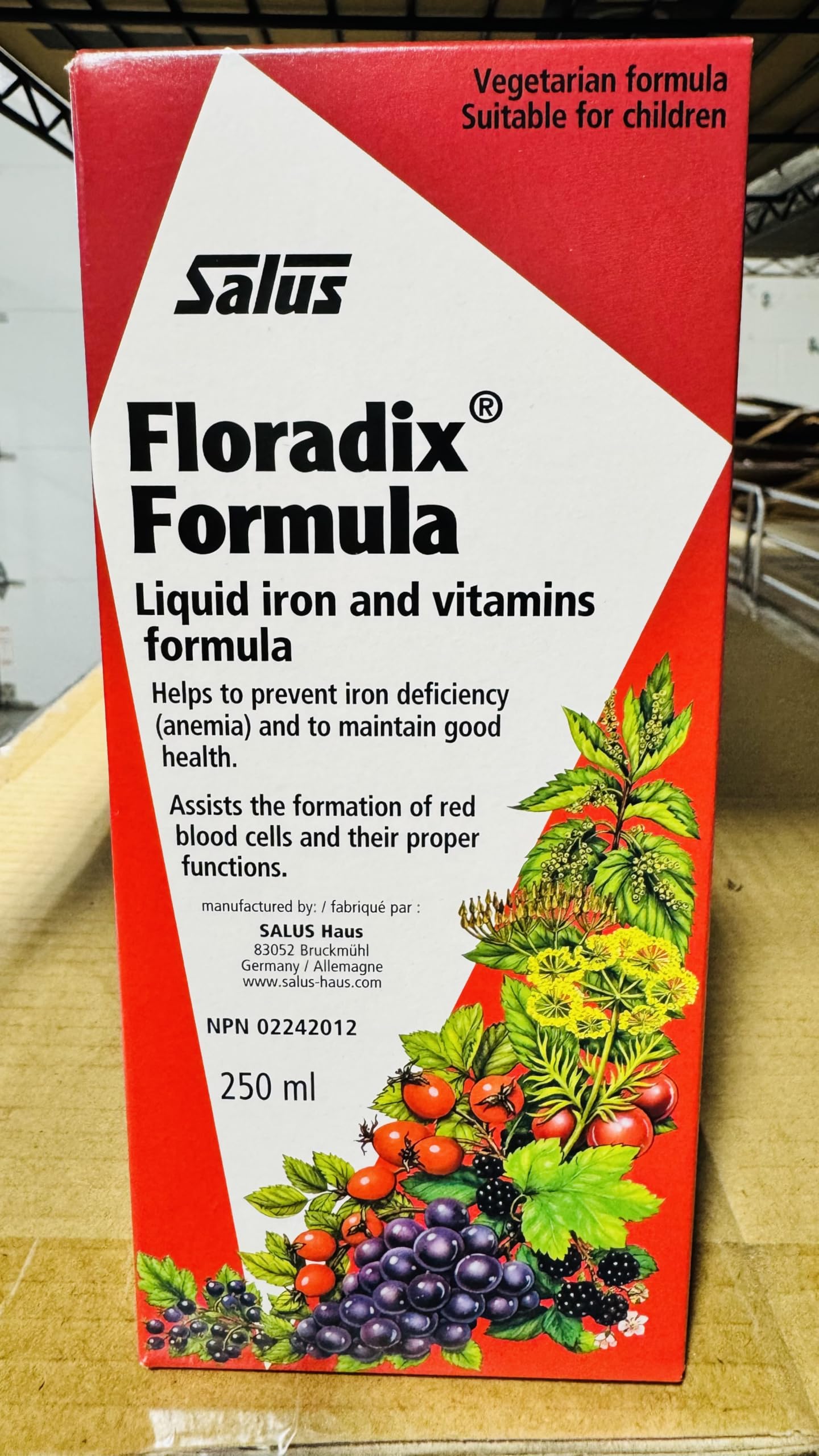 Floradix Liquid Iron bottle pour for easy daily dosing and steady energy
