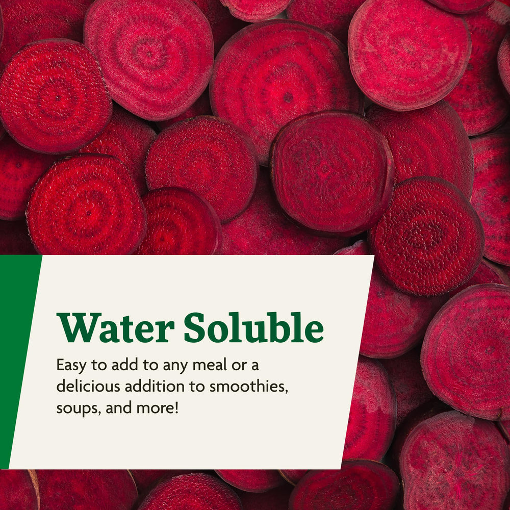 Floradix beet crystals added to yogurt for nutritional enrichment.