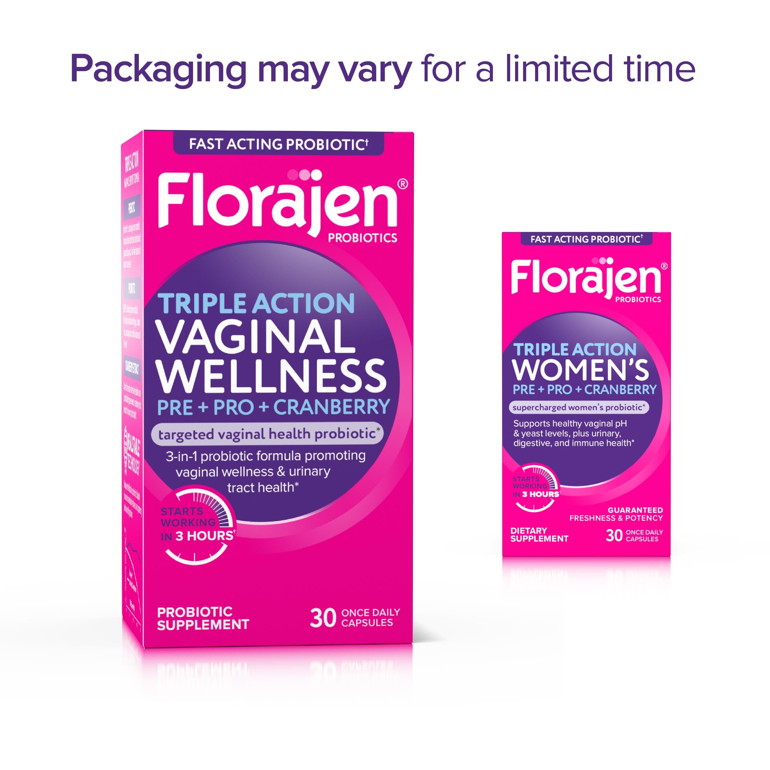 Florajen daily-use capsule image reinforces a simple, convenient routine.