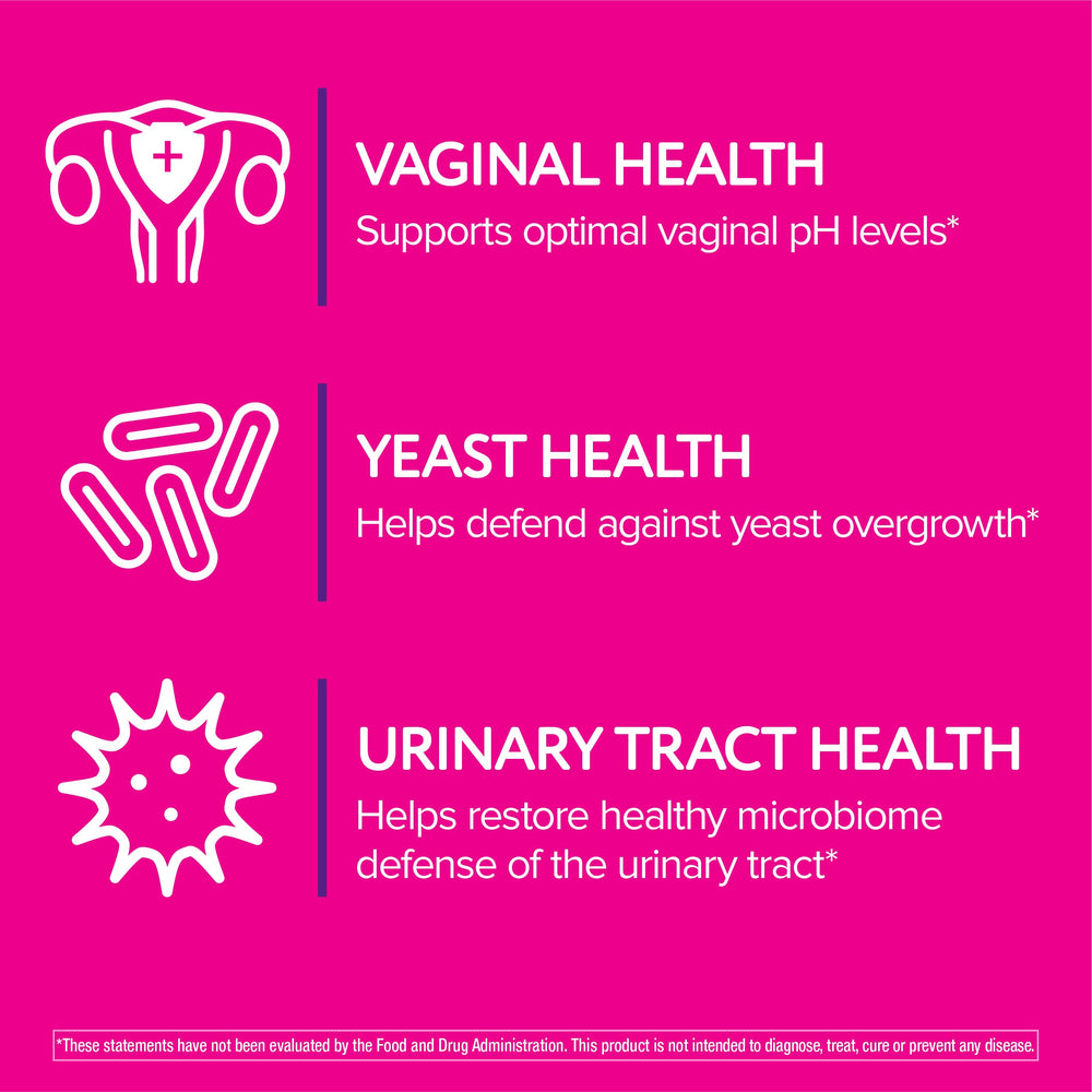 Florajen vaginal health closeup underscores cranberry-enhanced balance for women.