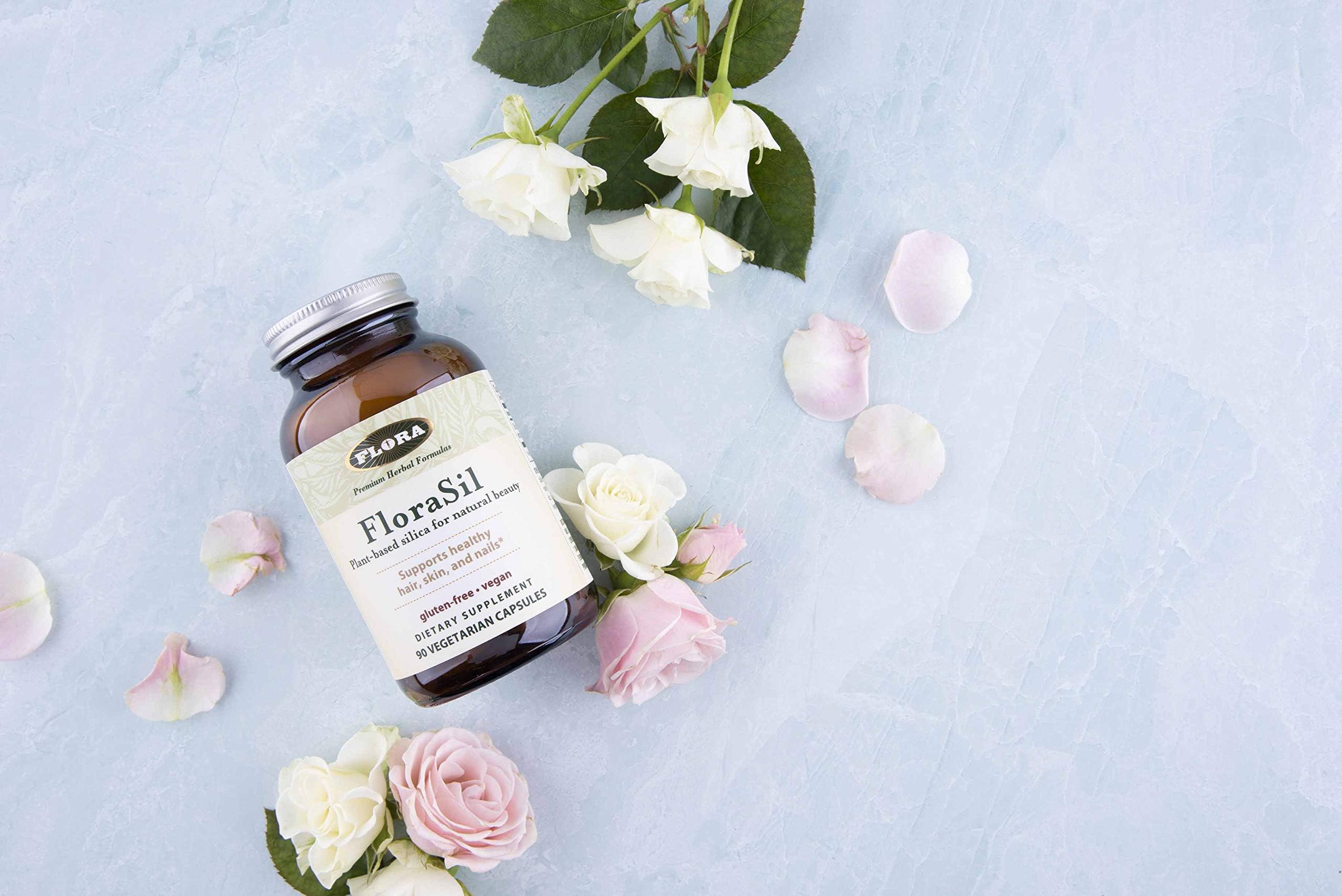 FloraSil natural ingredients list on the label emphasizing a silica-based formula.
