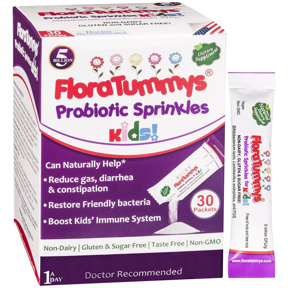 FloraTummys Kids Probiotics box for easy, everyday use.