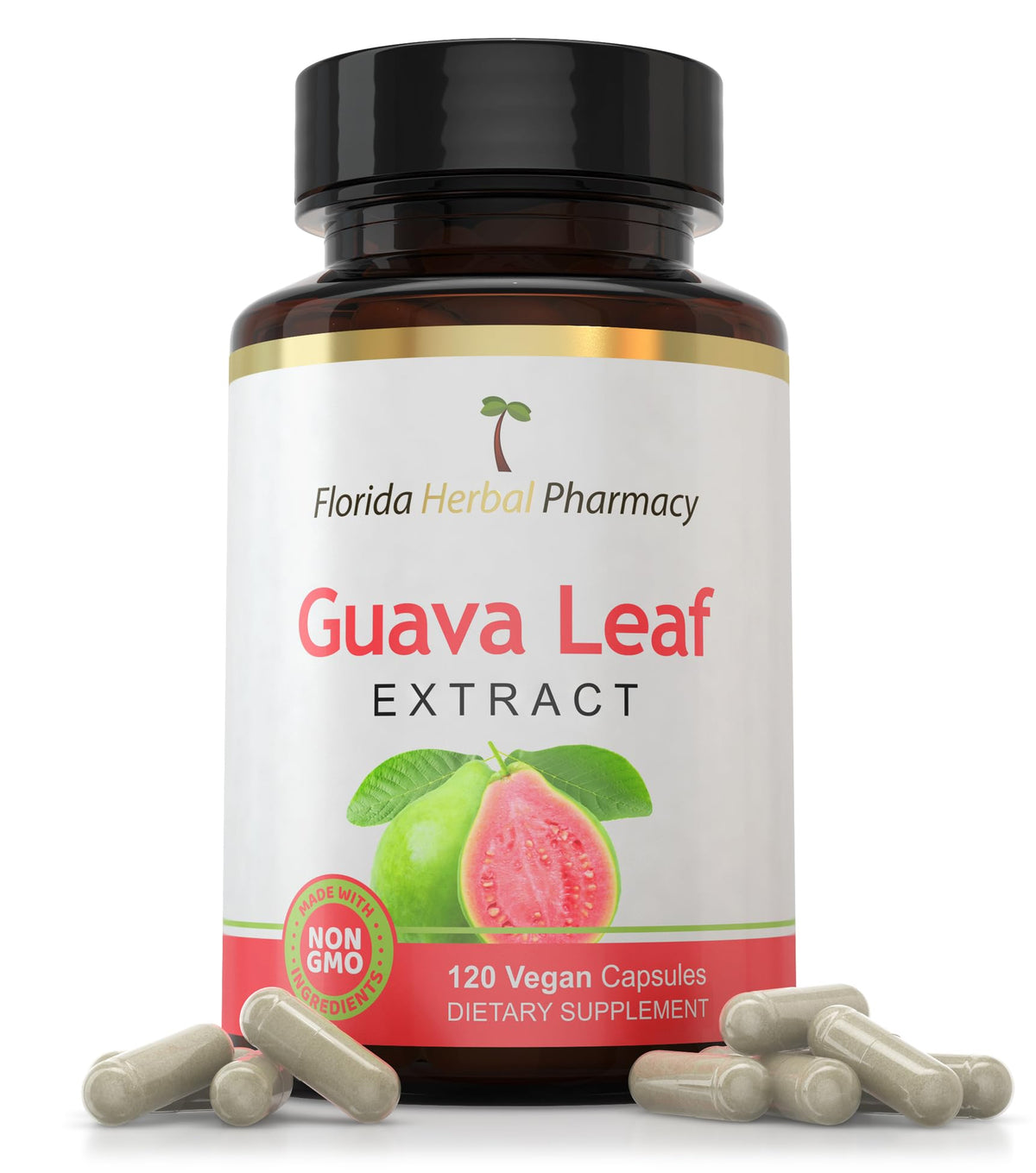 Florida Herbal Pharmacy guava leaf extract capsules for daily use.