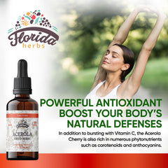 Dried acerola berries highlight the fruit source in this organic tincture for flavor.
