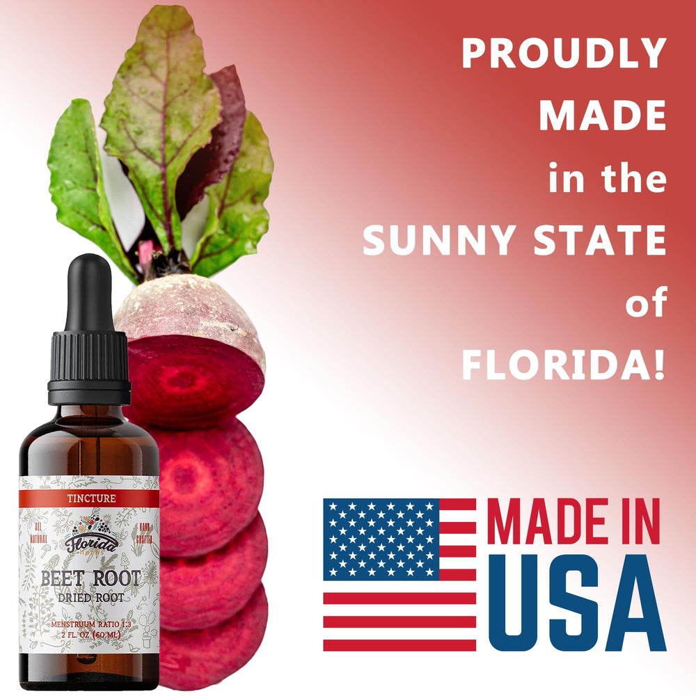 Florida Herbs Beet Root organic label highlights non-GMO vegan formula.