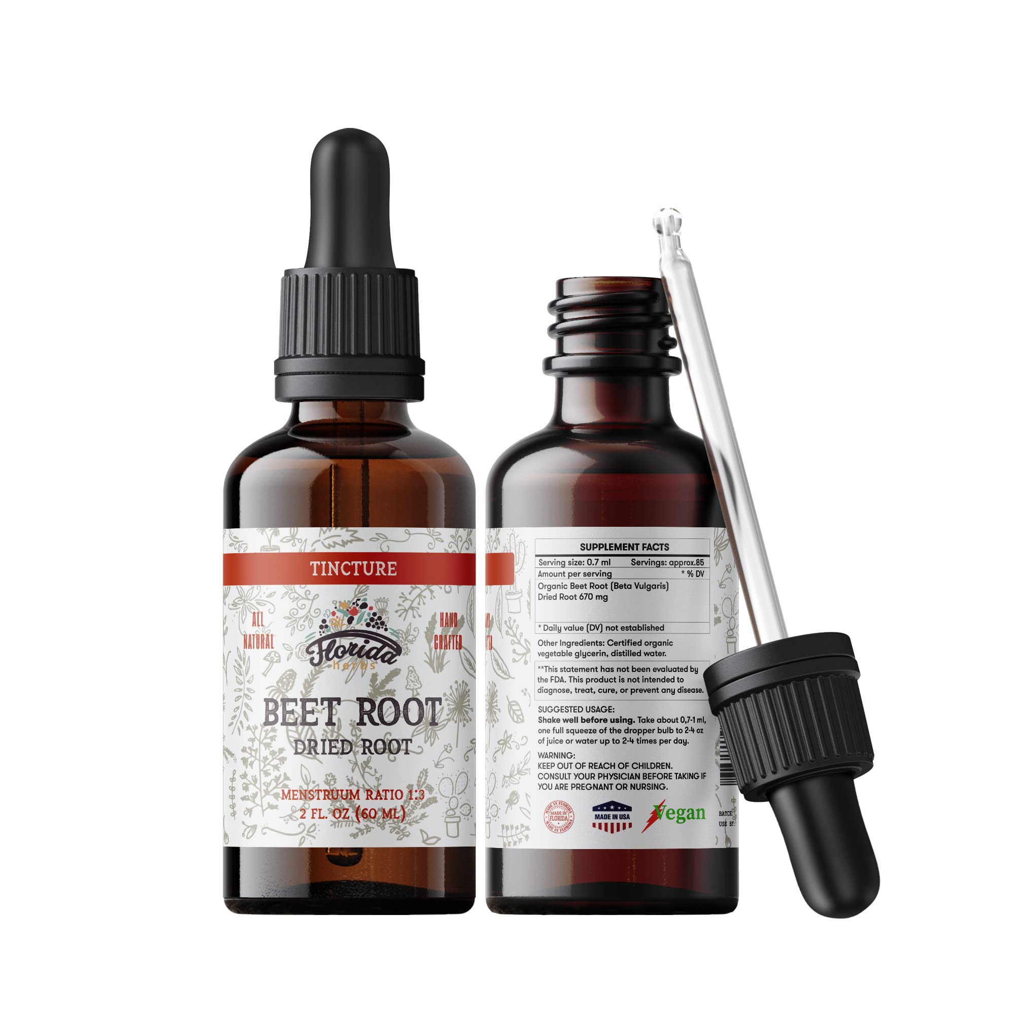 Florida Herbs Beet Root tincture usage with juice for easy daily ritual.