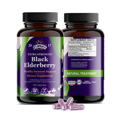 Florida Herbs Black Elderberry capsules bottle close-up for daily immune support