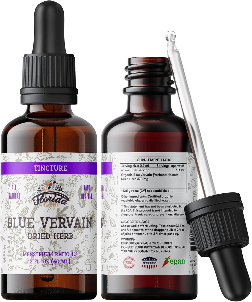 Florida Herbs Blue Vervain bottle with pure tincture for daily calming rituals