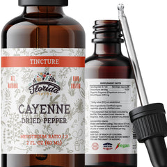 Florida Herbs cayenne tincture bottle showing organic ingredients for cooking