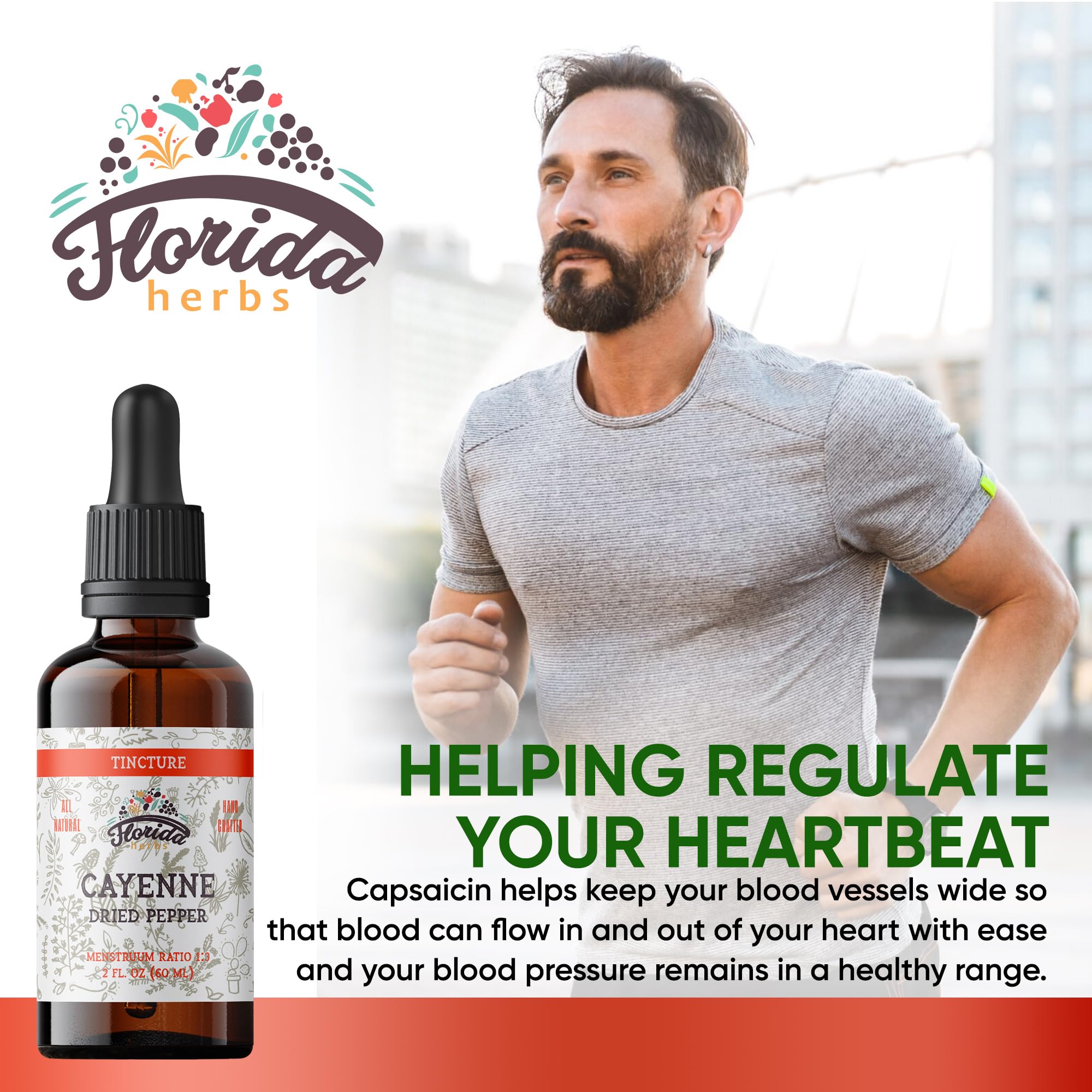 Pouring Florida Herbs cayenne tincture with smooth vegetable glycerin base