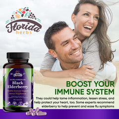 Florida Herbs elderberry capsules on a kitchen shelf for everyday use