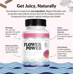 Flower Power Vaginal Moisturizer Capsules swallowable form for easy daily use.