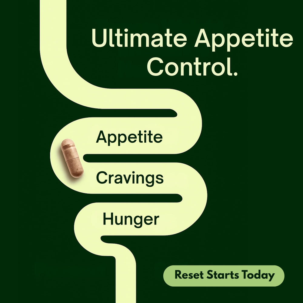 FlowNutrition appetite support capsules closeup highlights a plant-based non-stimulant option.