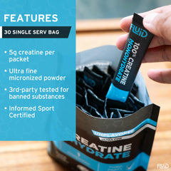 Fluid Creatine with Informed Sport badge indicating tested safety.