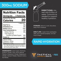 Fluid Tactical travel-ready drink mix being prepared in a bottle for easy hydration.