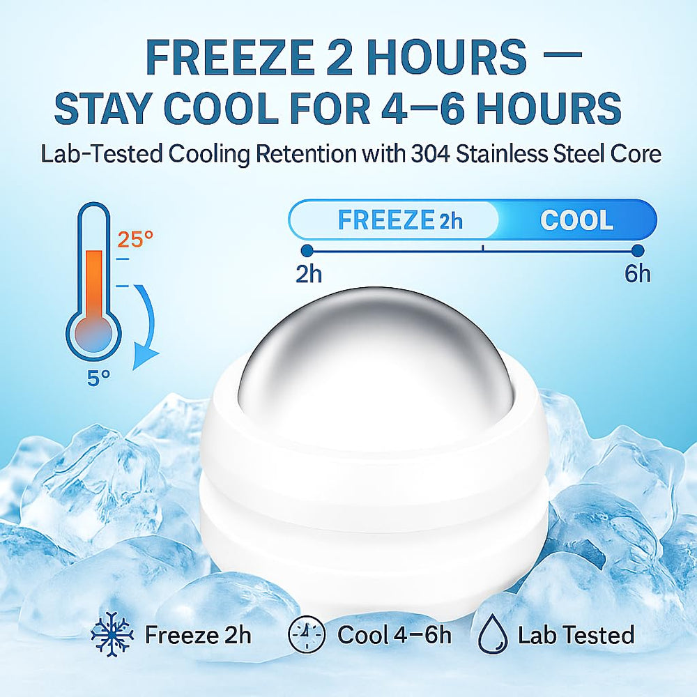 Flyfan Cold Massage Roller Ball side grip enables easy handling during use.