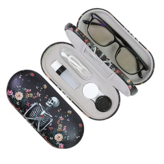 FlyingMage 2-in-1 case front view keeping glasses and lenses secure on the go
