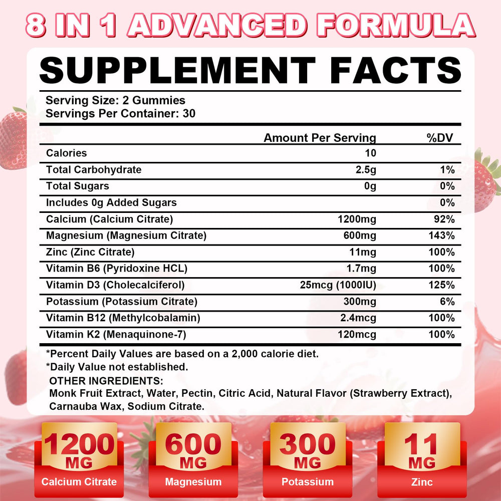 Flyrocer Gummies strawberry close-up highlights plant-based, sugar-free formula