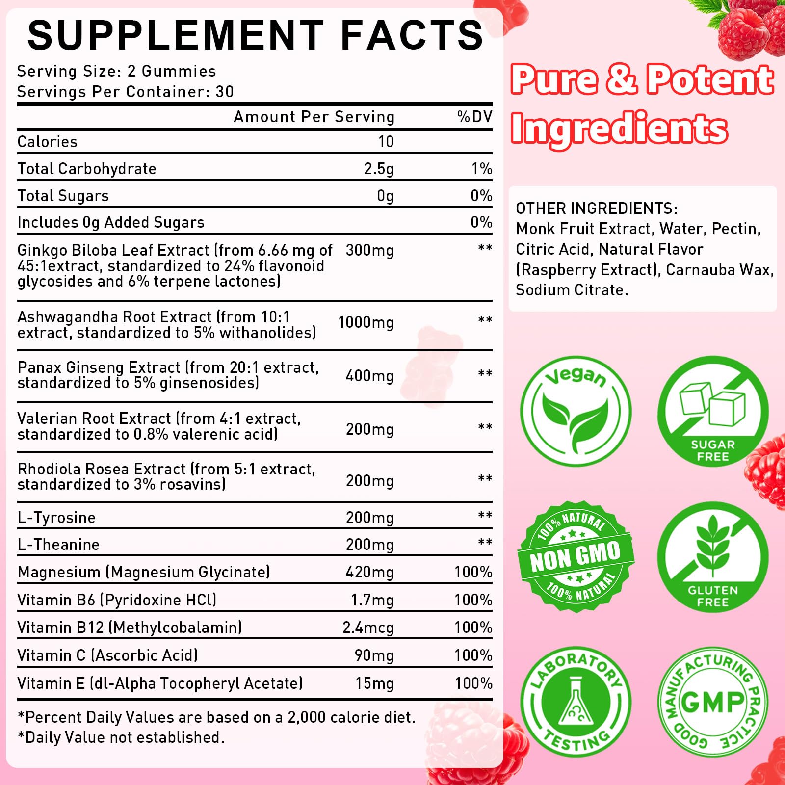 Flyrocer Ginkgo Biloba Gummies bottle side view highlighting 120-count packaging