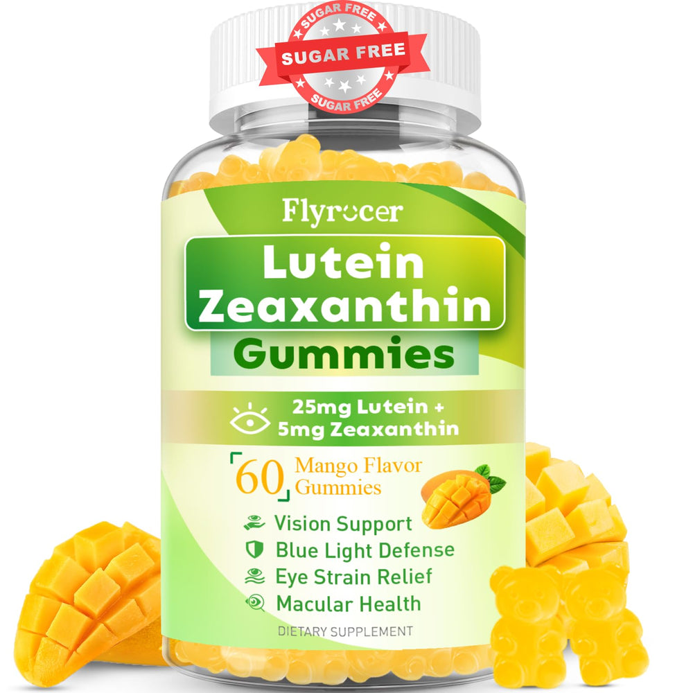 Flyrocer Sugar Free Lutein Gummies pack shot for daily eye care.