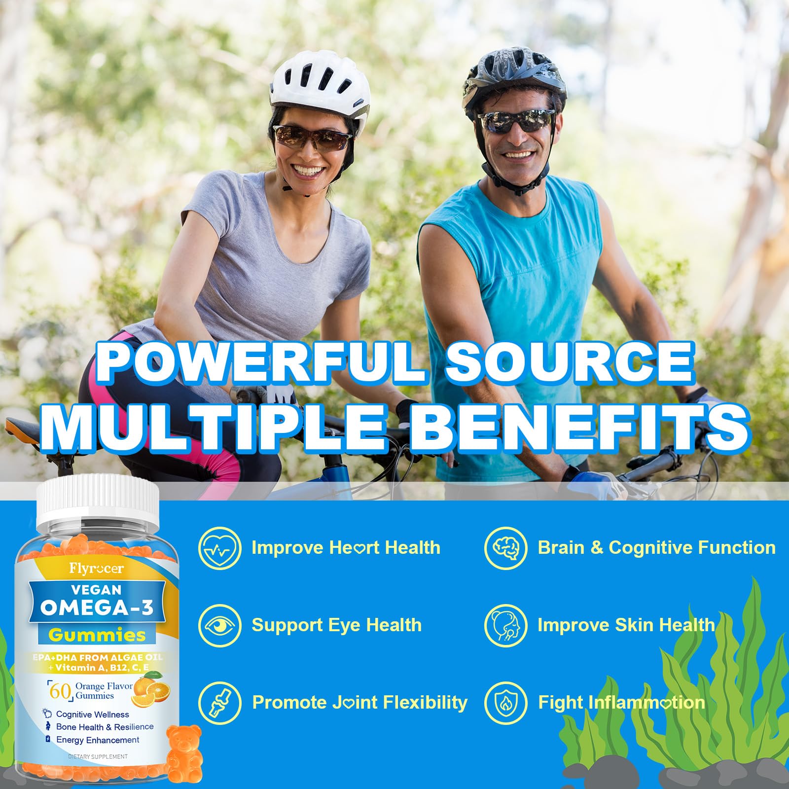 Flyrocer gummies with turmeric and black pepper for enhanced absorption.