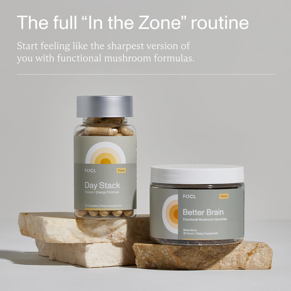 FOCL Lions Mane Gummies lifestyle image of an active user seeking focus