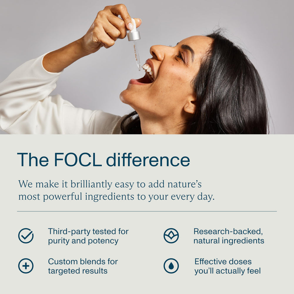 FOCL Lions Mane Gummies outer packaging highlighting vegan, organic origin