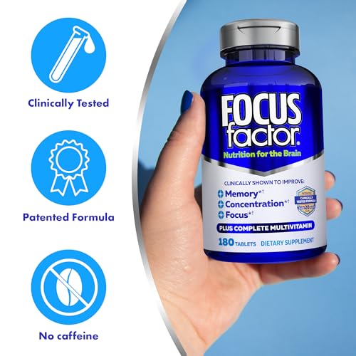Focus Factor hand-taking capsule demonstrates easy daily supplementation for sustained focus.