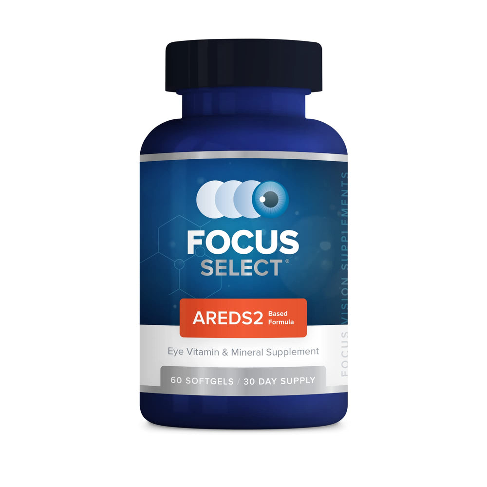 Focus Select AREDS2 bottle front for eye health support.