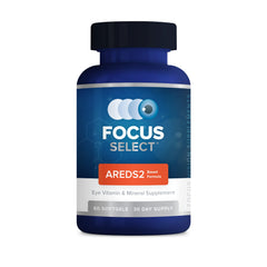 Focus Select AREDS2 bottle front for eye health support.
