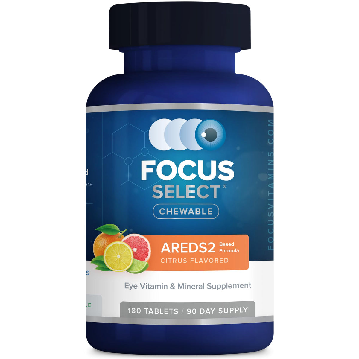 Focus Select citrus chewable eye vitamin tablet offering convenient daily use
