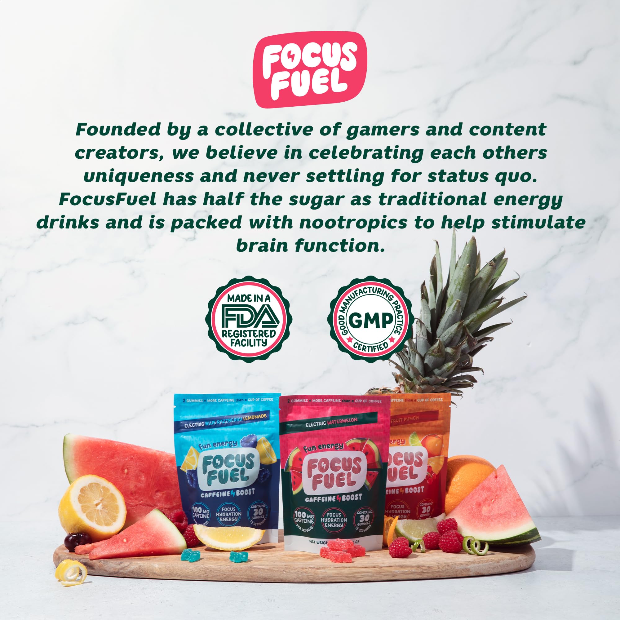 FocusFuel travel-jar demonstrates spill-resistant packaging for travel-friendly energy.