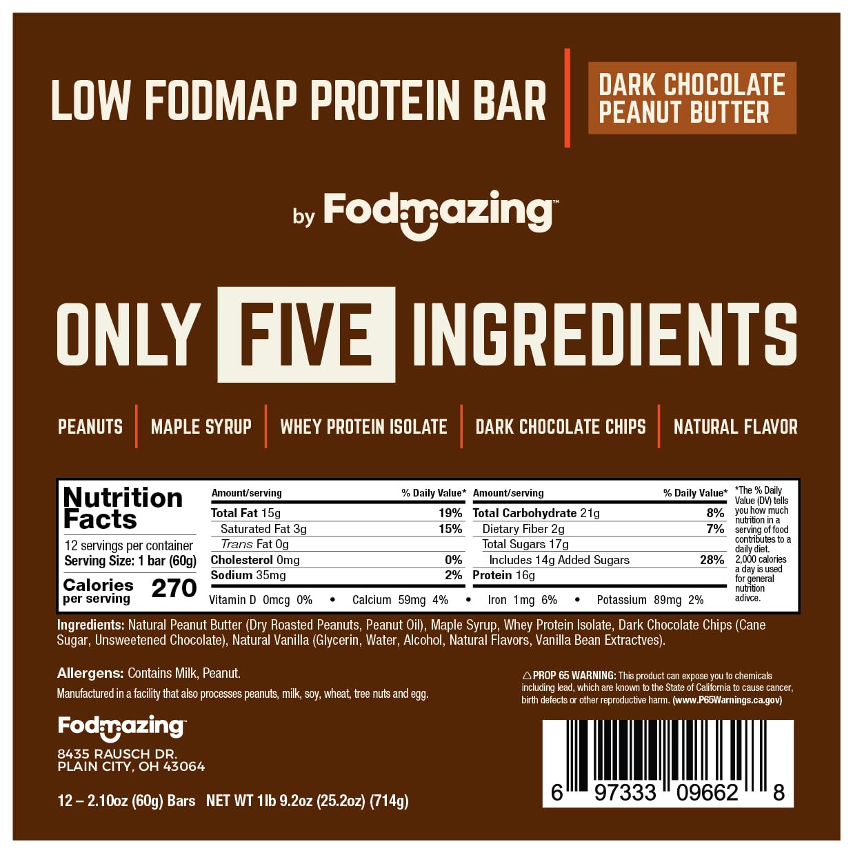 Close-up of Fodmazing Fodmap Bars showing dark chocolate chips
