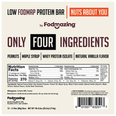 Close-up of Fodmap Bars ingredients highlighting four simple components