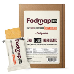 Fodmazing Fodmap Bars packaging on shelf, convenient pantry snack for later