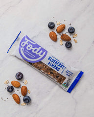 Nutrition label of Fody Blueberry Almond Bar with 3 g protein per bar