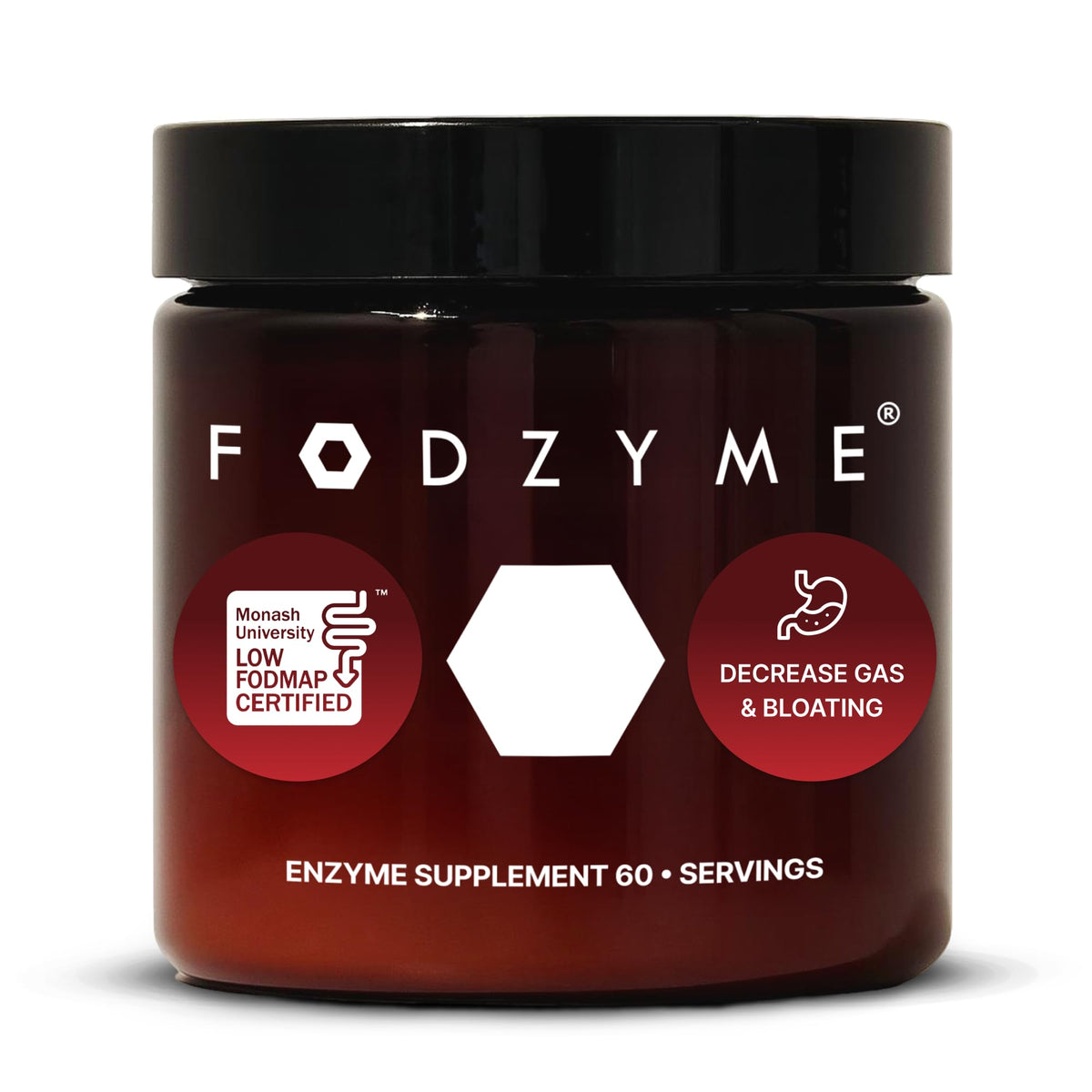 FODZYME Home Kit powder jar for instant digestion support when dining.