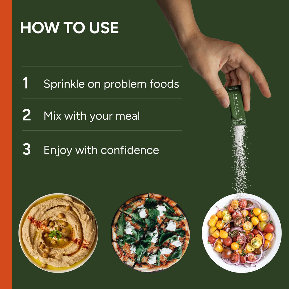 FODZYME box packaging on kitchen counter for easy daily use.