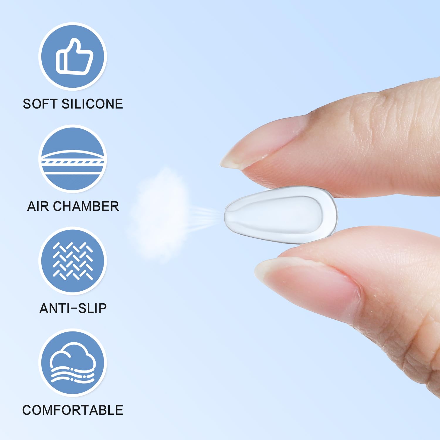 FOFALY nose pad 3-2mm thickness side view lifting glasses away from lashes.