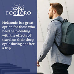 Fogoro Melatonin in a nighttime routine setup suggests easy nightly use.
